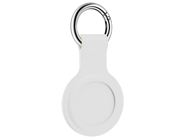 Silikónové puzdro Alogy kľúčenka s karabínkou pre Apple AirTag White