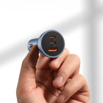 Baseus Golden Contactor Pro autonabíjačka USB-A 2x USB-C 65W tmavo šedá (CGJP010013)