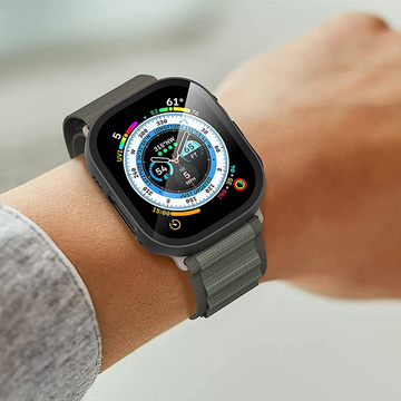 Alogy Protector Case with Glass 2in1 Case Cover for Apple Watch Ultra 49mm Black