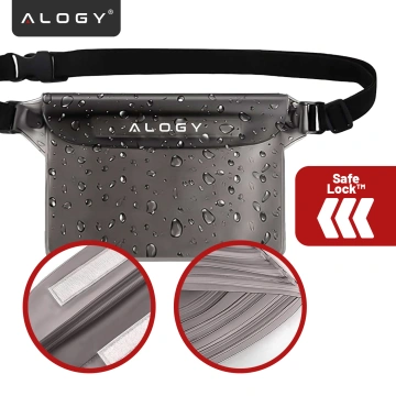 Wasserdichte Tasche Hüfttasche für Telefon Wasserdichte Hülle 21,5 x 23,5 cm Alogy Waterproof Schwarz