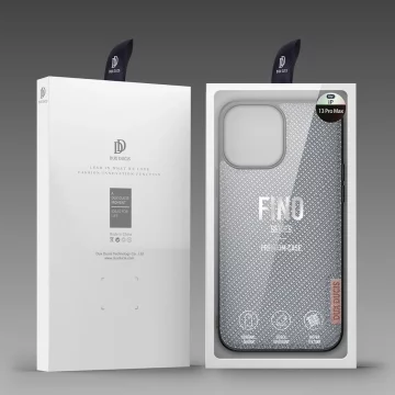 Kryt puzdra Dux Ducis Fino pokrytý nylonovým materiálom iPhone 13 Pro Max šedý