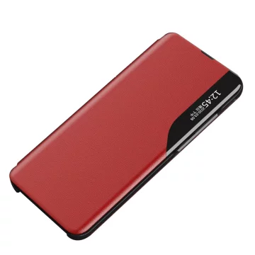 Eco Leather View Case eine elegante Hülle mit Klappe und Standfunktion für Samsung Galaxy A73 rot