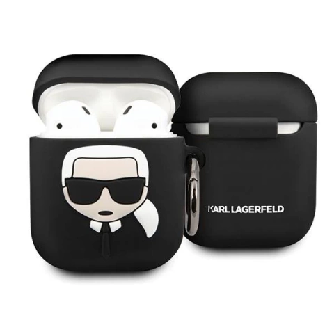 Karl Lagerfeld KLACCSILKHBK Чохол для AirPods czarny/black Silicone Ikonik