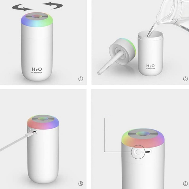 Air humidifier aroma diffuser LED Aromatherapy USB White