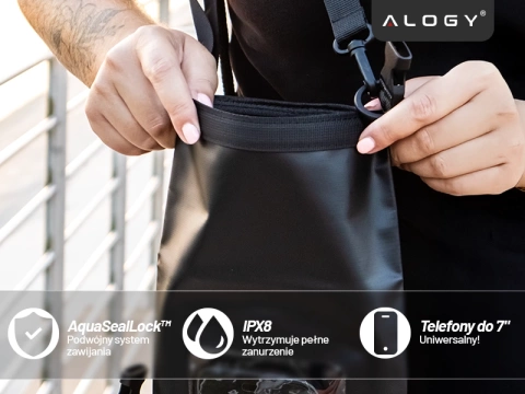 Pouch Vodotěsné pouzdro na telefon Velká taška Pouzdro Vodotěsné Alogy Vodotěsné černé