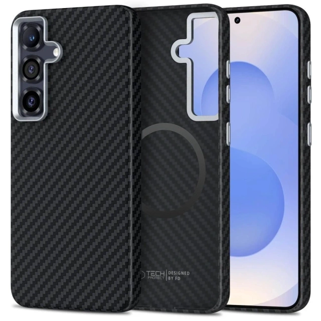 Samsung Galaxy S25 Tech-Protect Ion Carbon MagSafe Case Black