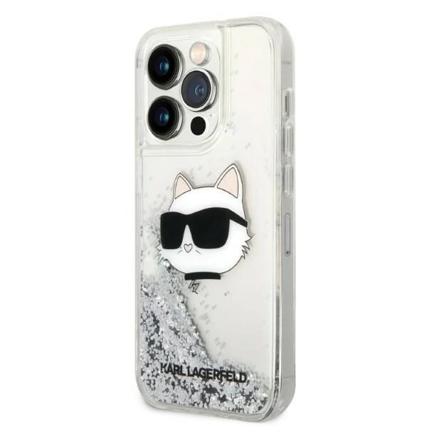 Etui Karl Lagerfeld KLHCP14XLNCHCS do iPhone 14 Pro Max 6,7" hardcase Glitter Choupette Head srebrny/silver