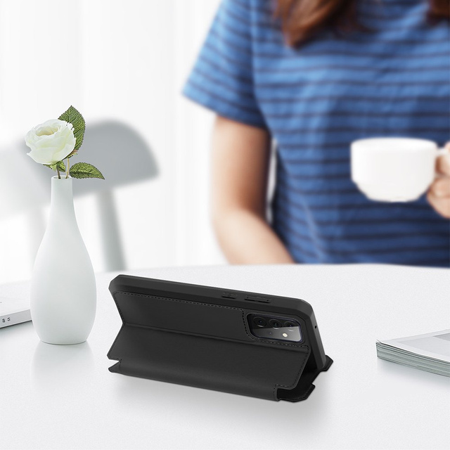 Dux Ducis Skin X kožené ochranné flipové pouzdro pro Samsung Galaxy A72 4G černé