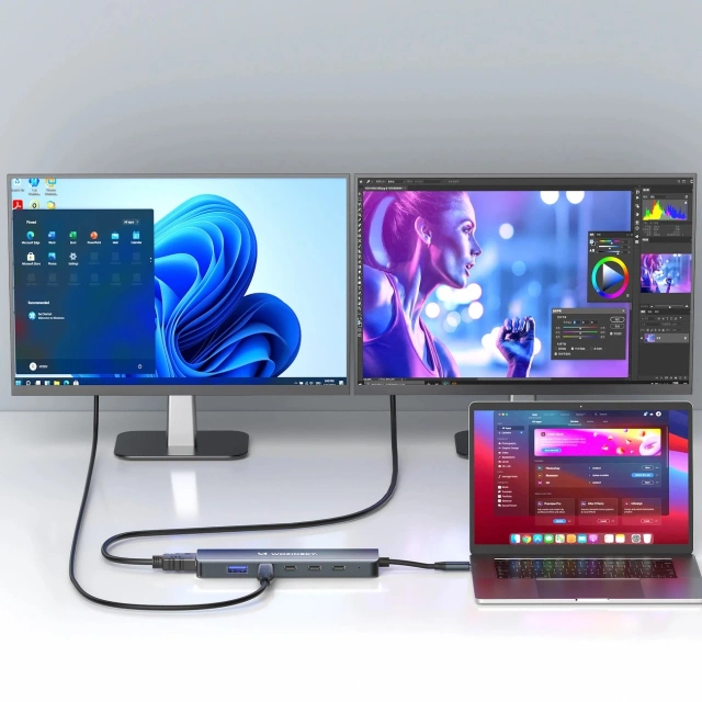 Hub USB-C 6w1 Wozinsky WHBC10Y4S HDMI 4K/60Hz PD 100W Szary