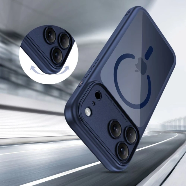 Etui Ochronne do iPhone 17 Pro Max Tech-Protect MagPeak MagSafe CC Deep Blue/Clear