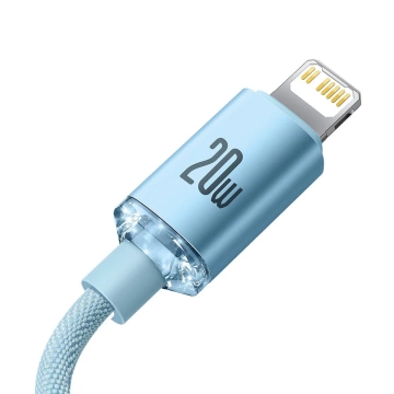 Baseus Crystal Shine Series USB Type C - Lightning Kabel Schnellladung Power Delivery 20W 1.2m blau (CAJY001303)