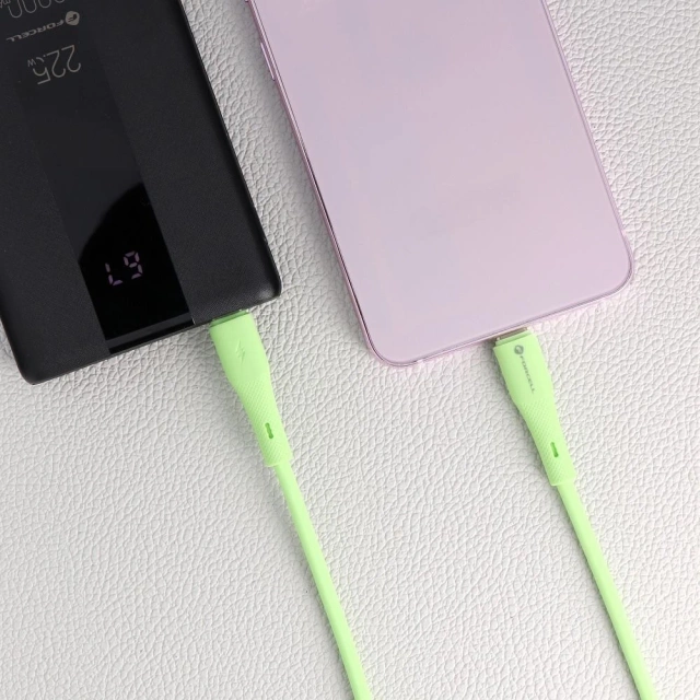 Kabel USB-C – USB-C 100W Forcell F-Energy Silicone 1 m C347 zielony