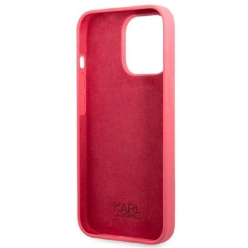 Karl Lagerfeld KLHCP13XSLMP1PI iPhone 13 Pro Max 6,7" pevné pouzdro fuksja/fuchsiová silikonová plaketa