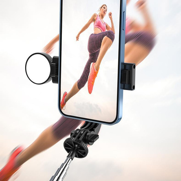 Selfie Stick Phone Holder Tripod Ring LED Tripod with Bluetooth Remote Control Black