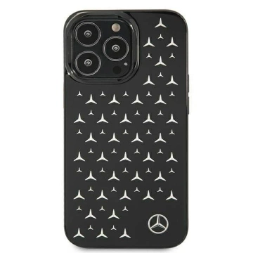 Mercedes MEHCP13LESPBK ochranné pouzdro pro Apple iPhone 13 Pro / 13 6,1" černo/černé pevné pouzdro Silver Stars Pattern