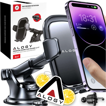 Držiak telefónu do auta, okienko, mriežka, kokpit, palubná doska, auto, auto, pre 7" telefón Alogy 3v1 Vonný prívesok