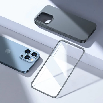 Zadný a predný kryt Joyroom 360 Full Case pre iPhone 13 Pro Max Tvrdené sklo šedé (JR-BP928 s leskom)