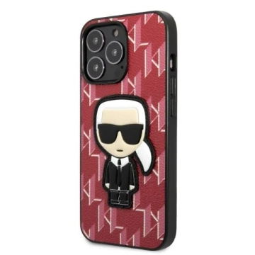 Ochranné puzdro na telefón Karl Lagerfeld KLHCP13LPMNIKPI pre Apple iPhone 13 Pro / 13 6,1" pevné puzdro červeno/červené Monogram Ikonik Patch