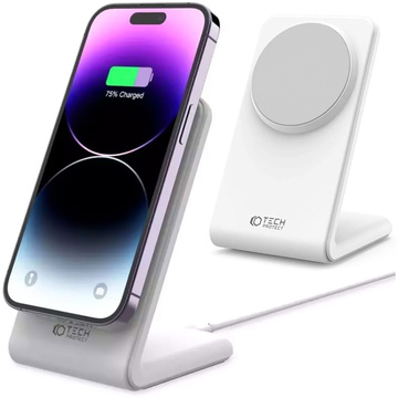 QI Tech-protect indukční nabíječka qi15w-a23 magnetická magsafe bezdrátová nabíječka bílá