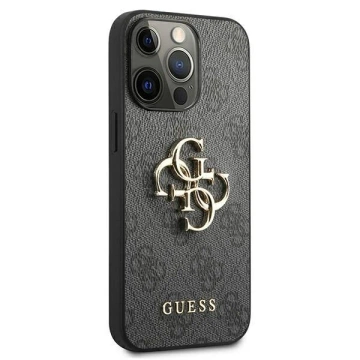 Etui Guess GUHCP13L4GMGGR для Apple iPhone 13 Pro / 13 6,1" чорний/сірий жорсткий чохол 4G з великим металевим логотипом
