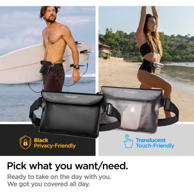SPIGEN A620 UNIVERSELLE WASSERDICHTE HÜFTTASCHE 2ER-PACK SCHWARZ