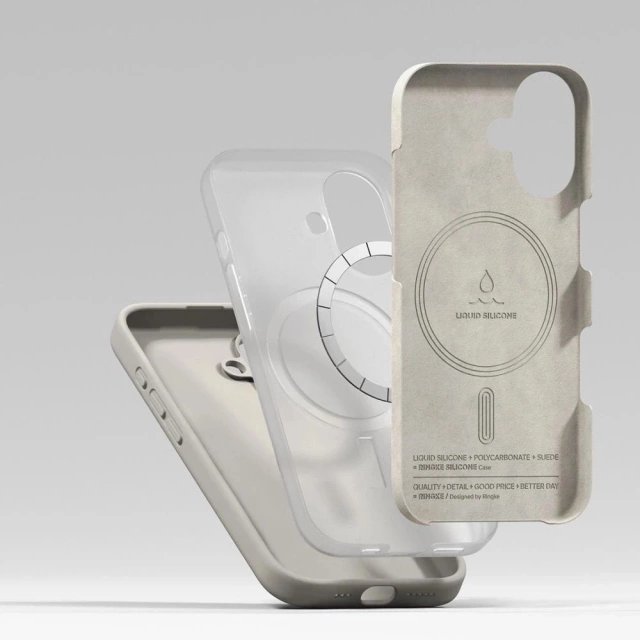 Etui do iPhone 17 Ringke Silicone Magnetic MagSafe Beżowe