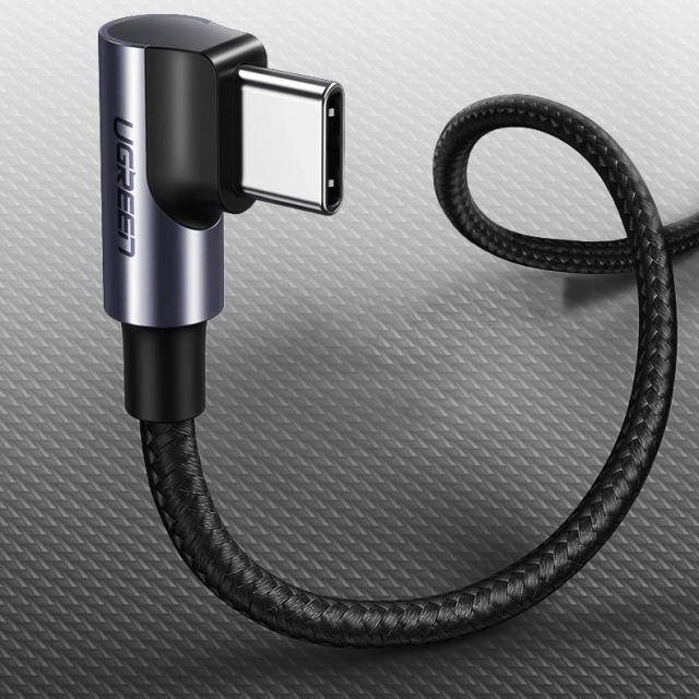 Ugreen Angled Cable USB Type C - USB Type C Power Delivery 60W 20V 3A 1m Black/Grey (US255 50123)