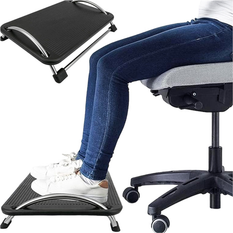 Office footrest, foot rest, legs, adjustable, solid, comfortable, angle adjustment, for computer, black
