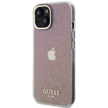 Etui Guess GUHCP15SHDECMP na iPhone 15 6,1" ružový/ružový pevný obal IML Faceted Mirror Disco Iridescent