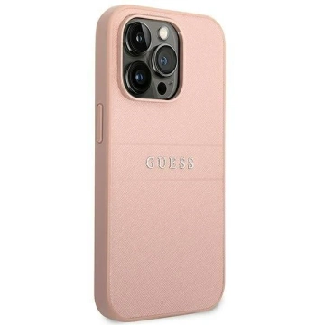 Guess GUHCP14LPSASBPI case for Apple iPhone 14 Pro 6.1" pink/pink Saffiano Strap