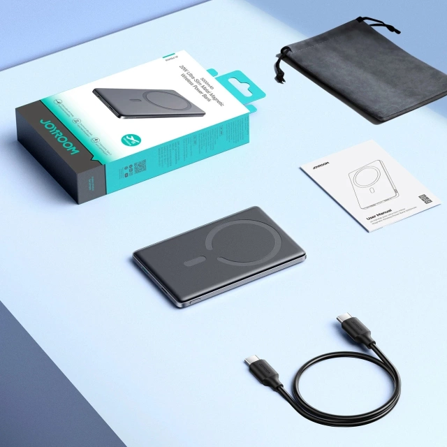 Joyroom 5000 mAh 20 W Powerbank mit induktiver Aufladung – Grau