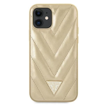 Guess GUHCP12SPUVQTMLBE iPhone 12 mini 5,4" złoty/золотий жорсткий чохол V-Quilted Collection