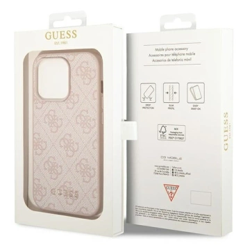 Etui Guess GUHCP14XG4GFPI do Apple iPhone 14 Pro Max 6,7" ružové/ružové pevné puzdro 4G kovové zlaté logo