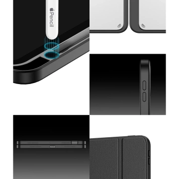 Dux Ducis Magi Hülle für iPad Air (5. Generation) / (4. Generation) Smart Cover mit Ständer und Aufbewahrung für Apple Pencil schwarz