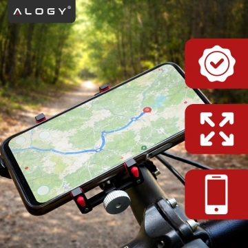 Alogy Fahrrad-Handy-Halterung, 55–95 mm, für Fahrrad, Motorroller, Schwarz