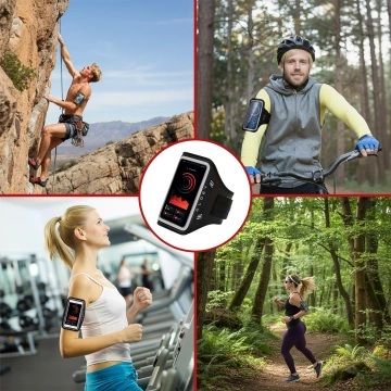 Vodotesné puzdro na ruku Alogy WaterProof Sport ArmBand pre telefón 6,7 palcov čierne