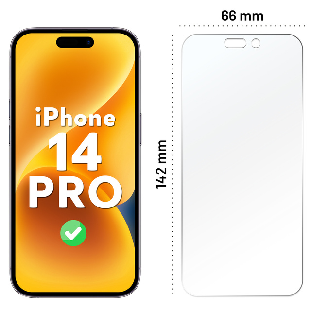Hybrid Glass for Apple iPhone 14 Pro for Alogy Flexi Glass 9H Case Friendly Flat Screen Protector
