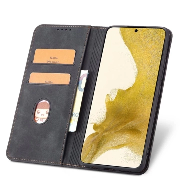 Magnet Fancy Case Case pre Samsung Galaxy S22 (S22 Plus) Pouch Peňaženka držiak karty čierny