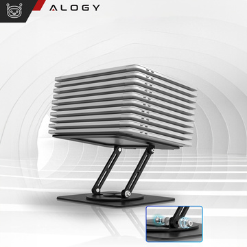 Laptop Stand for Macbook 17 Stand Holder Folding Table Swivel 360 Adjustable Aluminum for Alogy Desk Black
