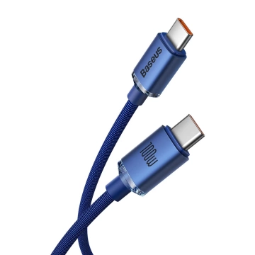 Kábel Baseus Crystal Shine Series USB kábel pre rýchle nabíjanie a prenos dát USB Typ C - USB Typ C 100W 2m modrý (CAJY000703)