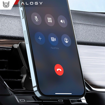 Автомобільний тримач із зарядним пристроєм Qi для MagSafe Alogy на решітці 15W Black