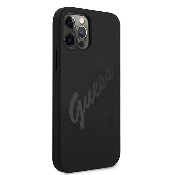 Guess GUHCP12LLSVSBK iPhone 12 Pro Max 6,7" czarny/чорний твердий чохол Script Vintage