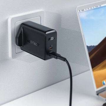 Acefast nástenná nabíjačka GaN (UK zástrčka) 2x USB Type C 50W, Power Delivery, PPS, Q3 3.0, AFC, FCP (A32 UK)