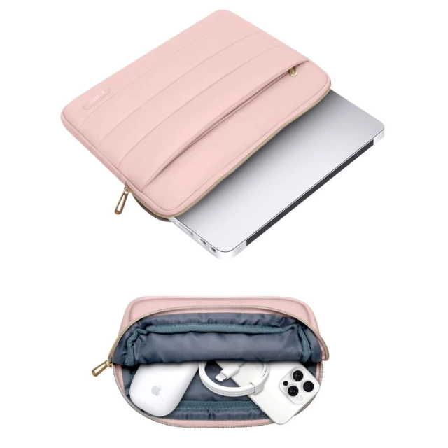Etui Tech-Protect Puffy 13-14" Dusty Rose + Mini Pokrowiec