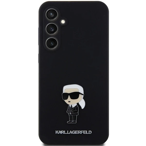 Pouzdro Karl Lagerfeld KLHCS23FEHMKNPK pro Samsung Galaxy S23 FE S711 černá/černá Silikonový Ikonik Metal Pin