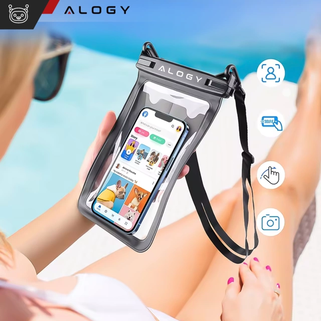 Vodotěsné IPX8 vodotěsné pouzdro pro 6,7" telefon double Case Alogy Waterproof Black