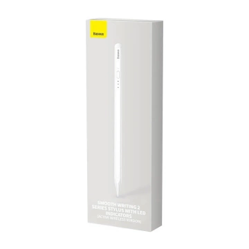 Kapacitný stylus Baseus Smooth Writing 2 / stylus s indikátorom batérie (biely)