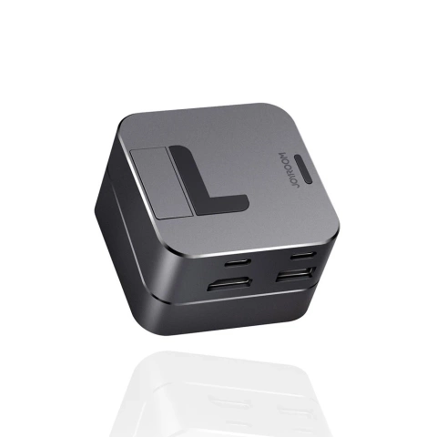 Joyroom підставка багатофункціональний HUB USB Type C - USB 3.0 / RJ45 / HDMI / USB Type C / Thunderbolt для MacBook Pro Gray (S-H121 Gray)
