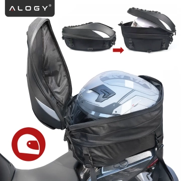 Waterproof Motorcycle Backpack Bag 40L – 5 in 1 – Top Case, Seat Bag, Trunk Bag, Helmet Bag, with Cover, Nylon, City Bag for Motorcycle – Alogy RoadMaster™ Black