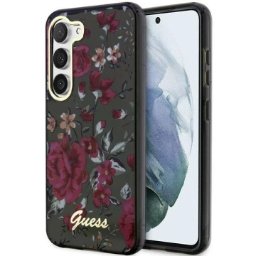 Etui Guess GUHCS23MHCFWSA do Samsung Galaxy S23 Plus S916 pevné puzdro zielony/kaki Flower Collection